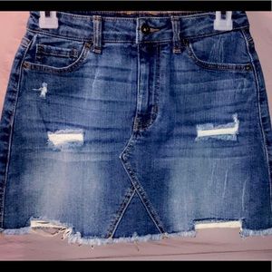 Wax Jean blue ripped skirt